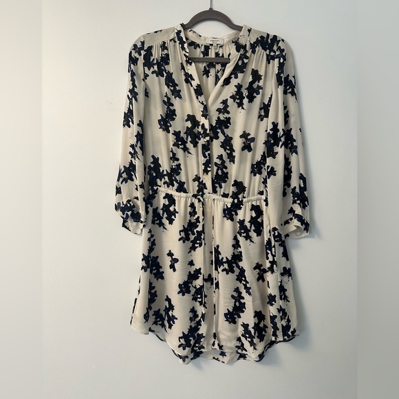 Aritzia- Babaton Cream and Blue Floral Dress, Size Medium - Picture 1 of 5